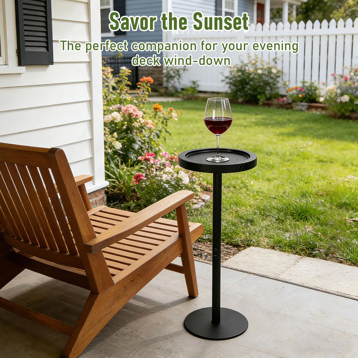 Simcat Small Round Side Table, Drink Table for Small Spaces and Modern Decor (2, Black)