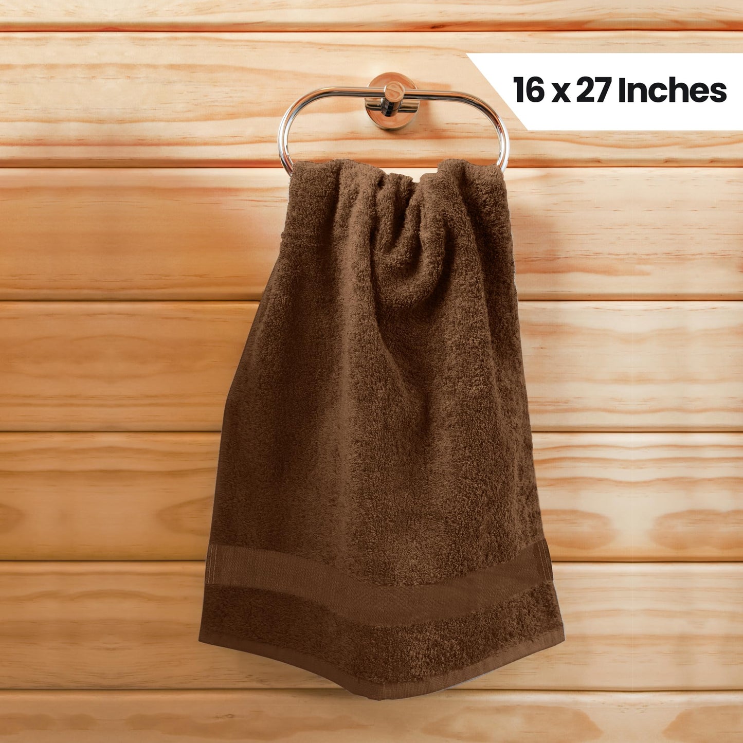 Utopia Towels Dark Brown Salon Towels, Pack of 24 (Not Bleach Proof, 16 x 27 Inches) Highly Absorbent Towels for Hand, Gym, Beauty, Hair, Spa