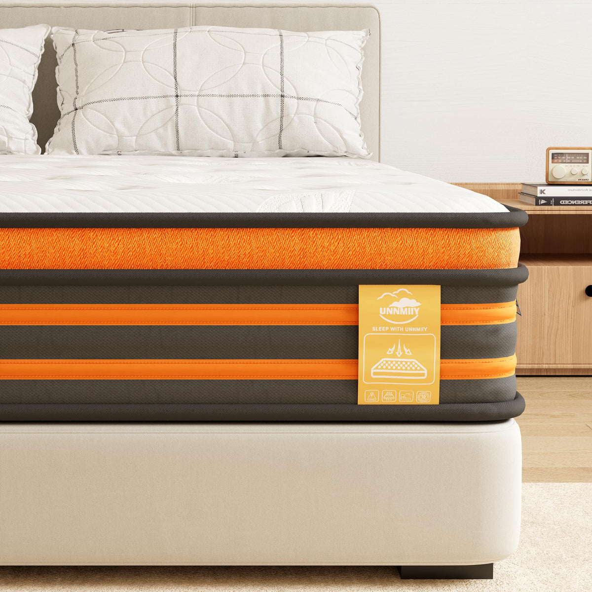 SCEPKN 4FT Small Double Mattresses,10Inch Gel Memory Foam Mattresses Hybrid