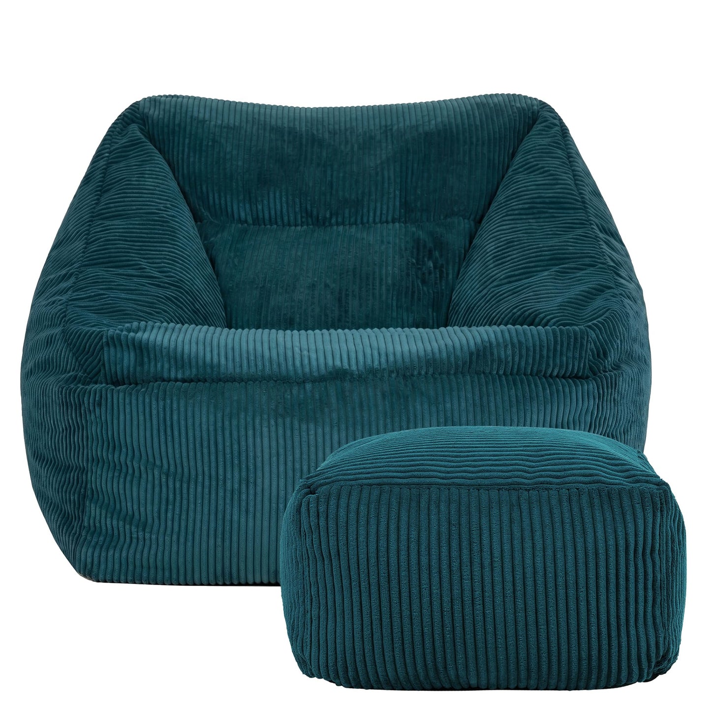 icon Natalia Cord Bean Bag Chair & Footstool with Filling Included, Teal