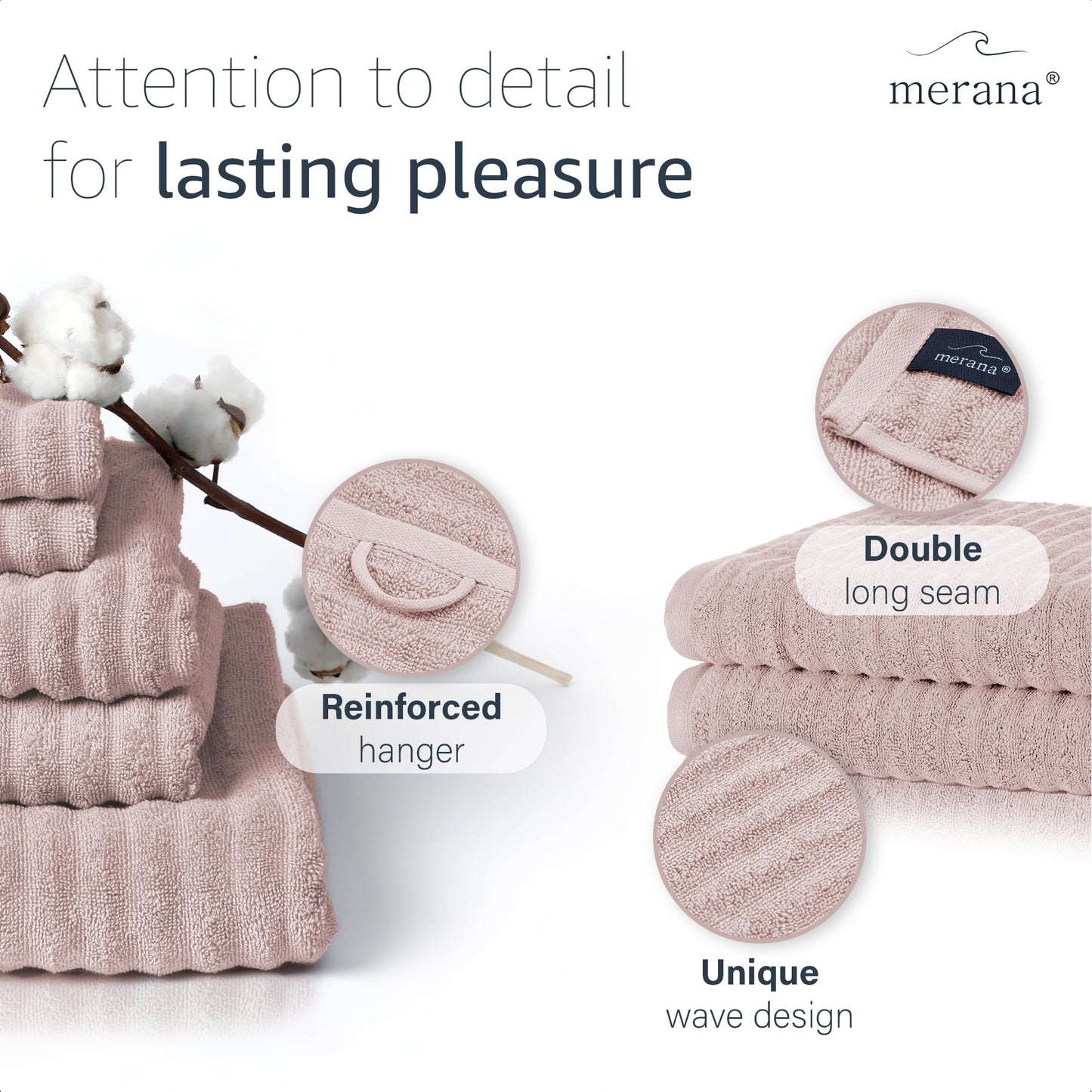 Merana OSLO towel set | quick-drying, soft & lint-free | terry luxury quality | 100% cotton terrycloth | OEKO-TEX | 590 GSM | gift set | Pink