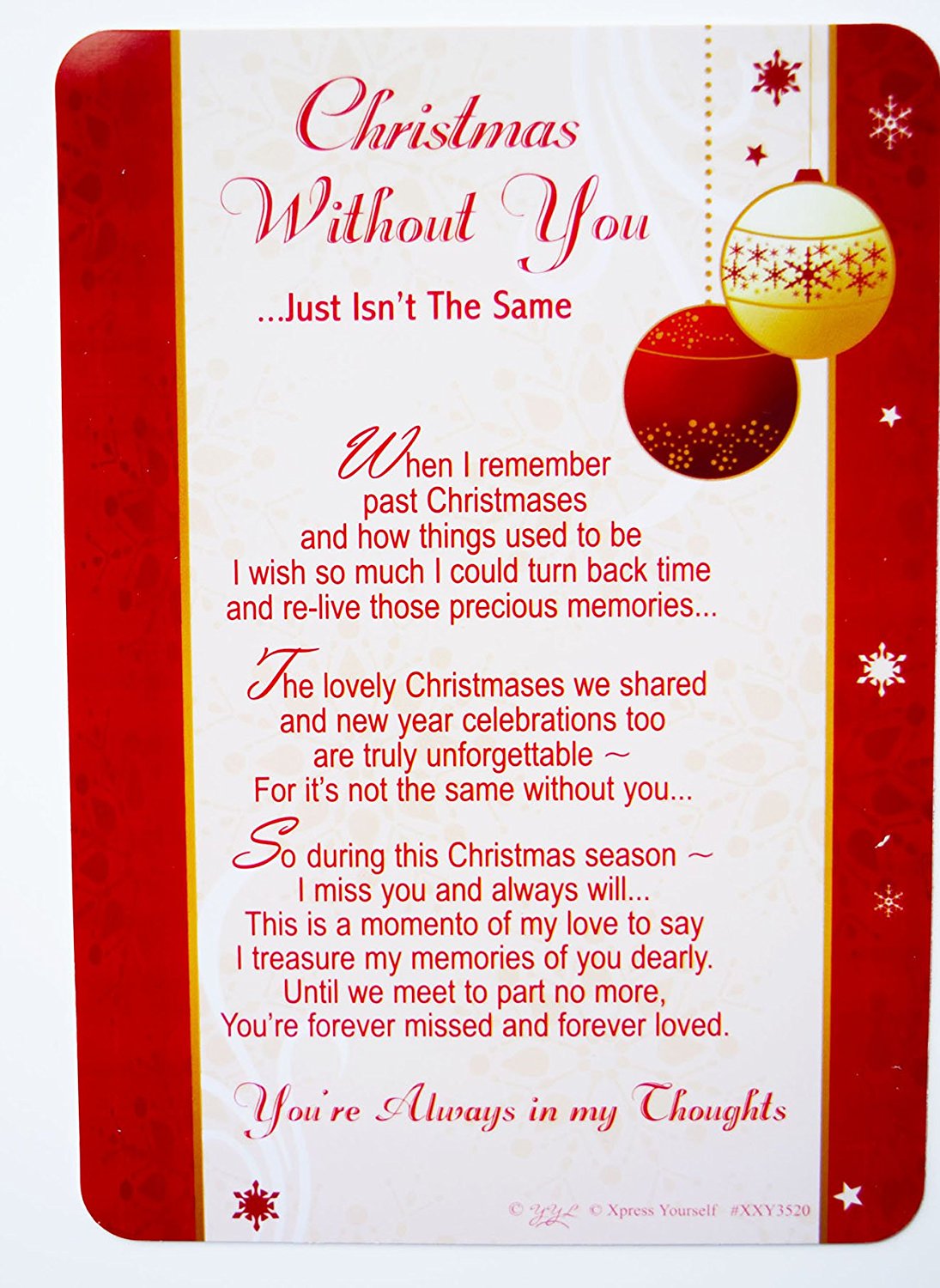 Christmas Without You Grave Card Decorations Memorial Remembrance Missing You