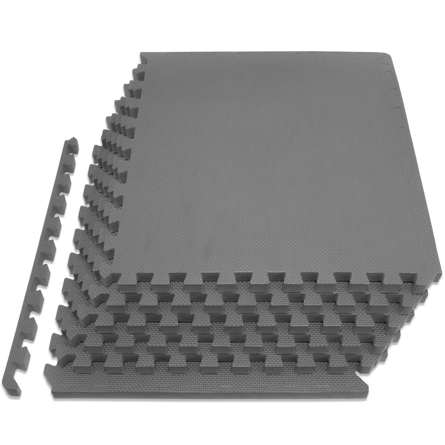 ProsourceFit Extra Thick Puzzle Exercise Mat, EVA Foam Interlocking Tiles for Protective, Cushioned Workout Flooring for Home and Gym Equipment, Grey