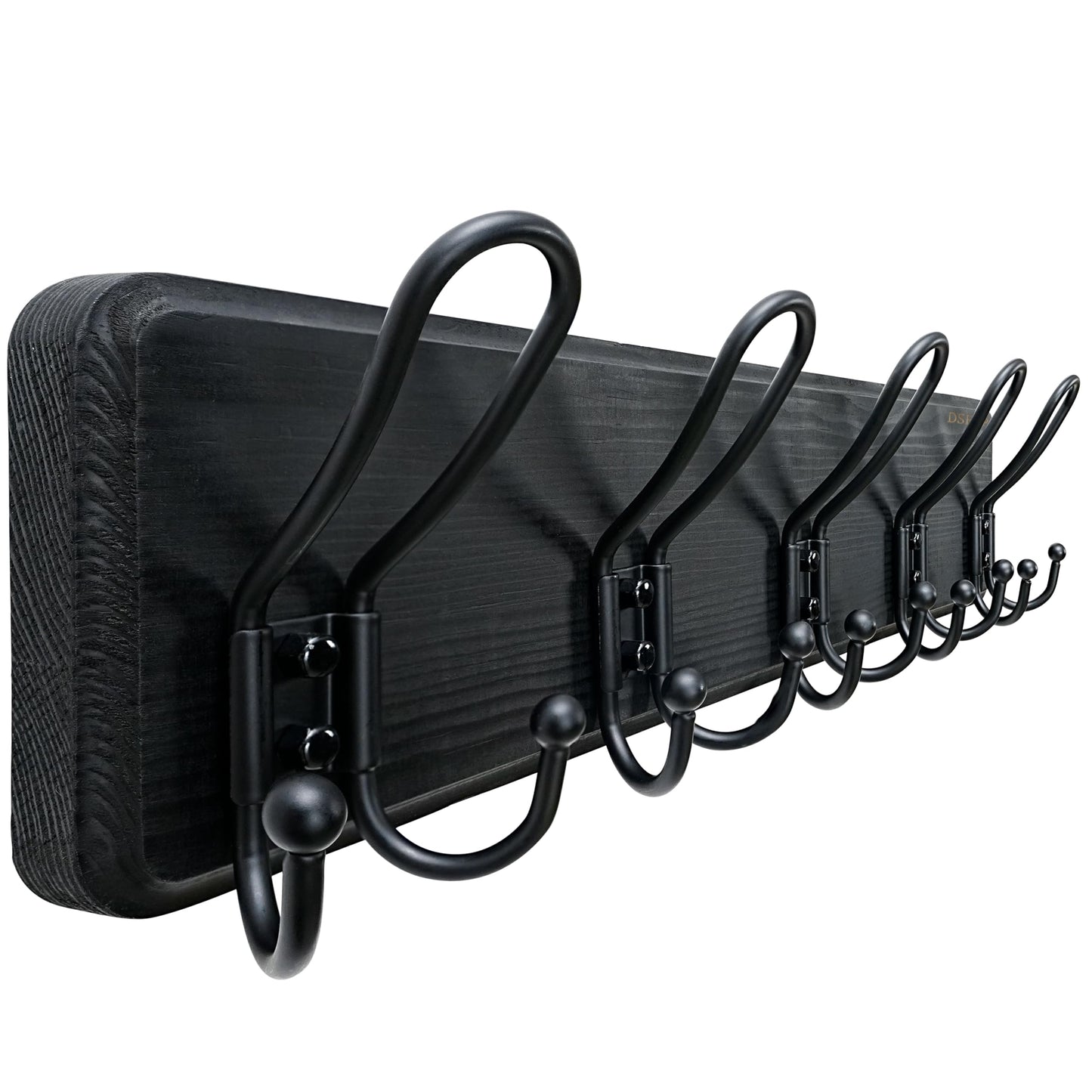 Dseap Coat Rack Wall Mounted - Heavy Duty Farmhouse Rustic Wall Coat Hanger with 5 Wire Hooks for Clothes Hat Jacket Towel, RusticWire, J1-5A, Black