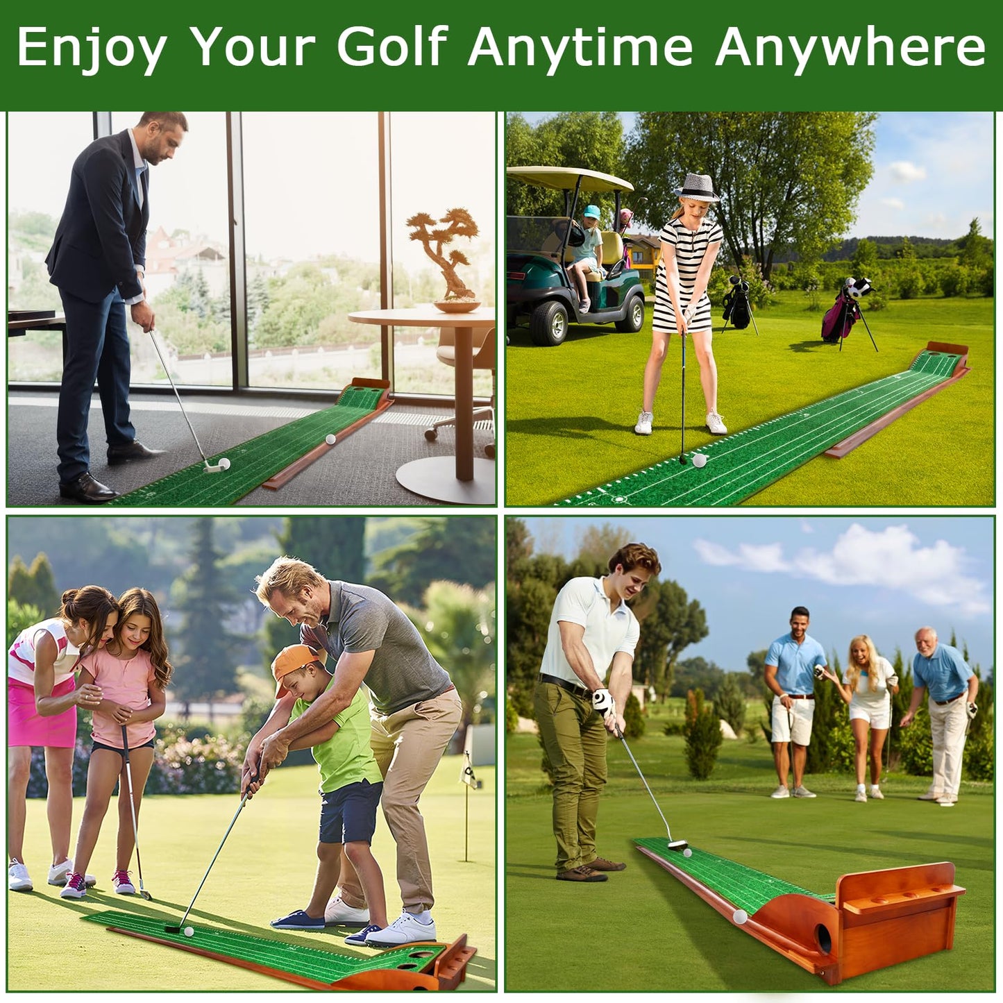 Putting Mat Indoor Golf, Putting Mat, Golf Putting Mat, Golf Mat, Putting Green, Golf Putting Mats for Men Playing Golf Game at Home or Office
