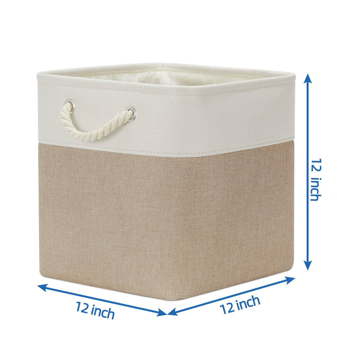 Temary 4 Pack Cube Storage Bins Cloth Baskets for Shelf, Fabric Storage Cubes 12 x 12 Baskets Gift Empty Toy Baskets for Kids