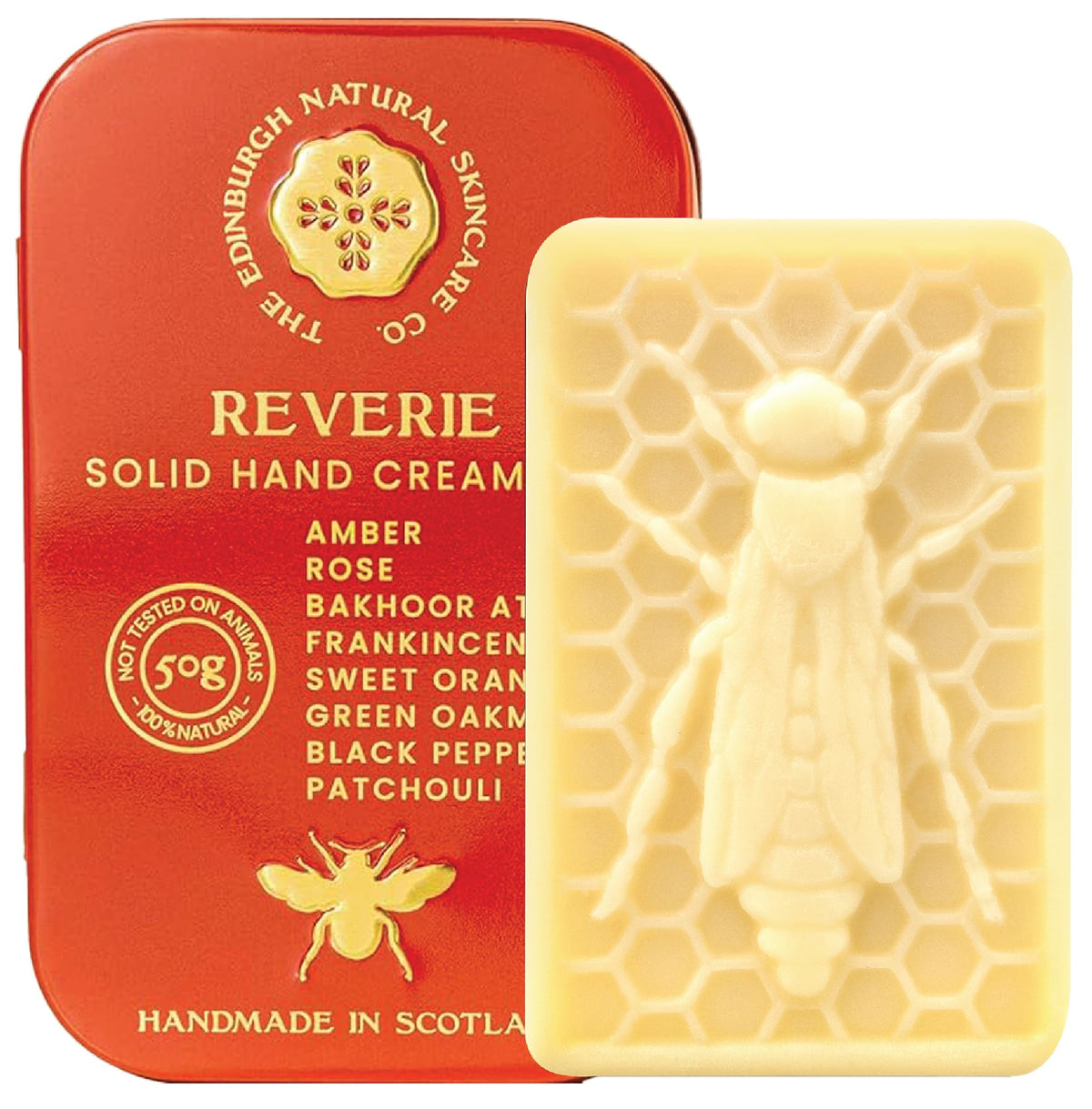 Reverie Hand Cream Bar ? 100% Natural Moisturiser for Very Dry Hands | With Beeswax, Cocoa Butter & Coconut Oil | Long-Lasting, Travel-Friendly,