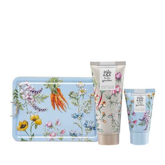 Heathcote & Ivory Hand Cream 100ml, Exfoliating Hand Wash 50ml In A Tin, Shea Butter, Gift For Gardeners, Refresh and Scent Hands After A Day In The