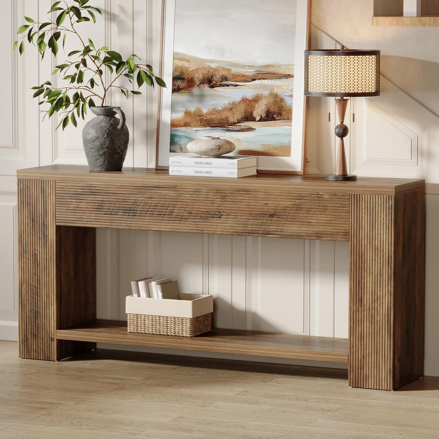 Tribesigns 70.9-Inch Console Tables for Entryway, Narrow Wooden Long Sofa Table Behind the Couch