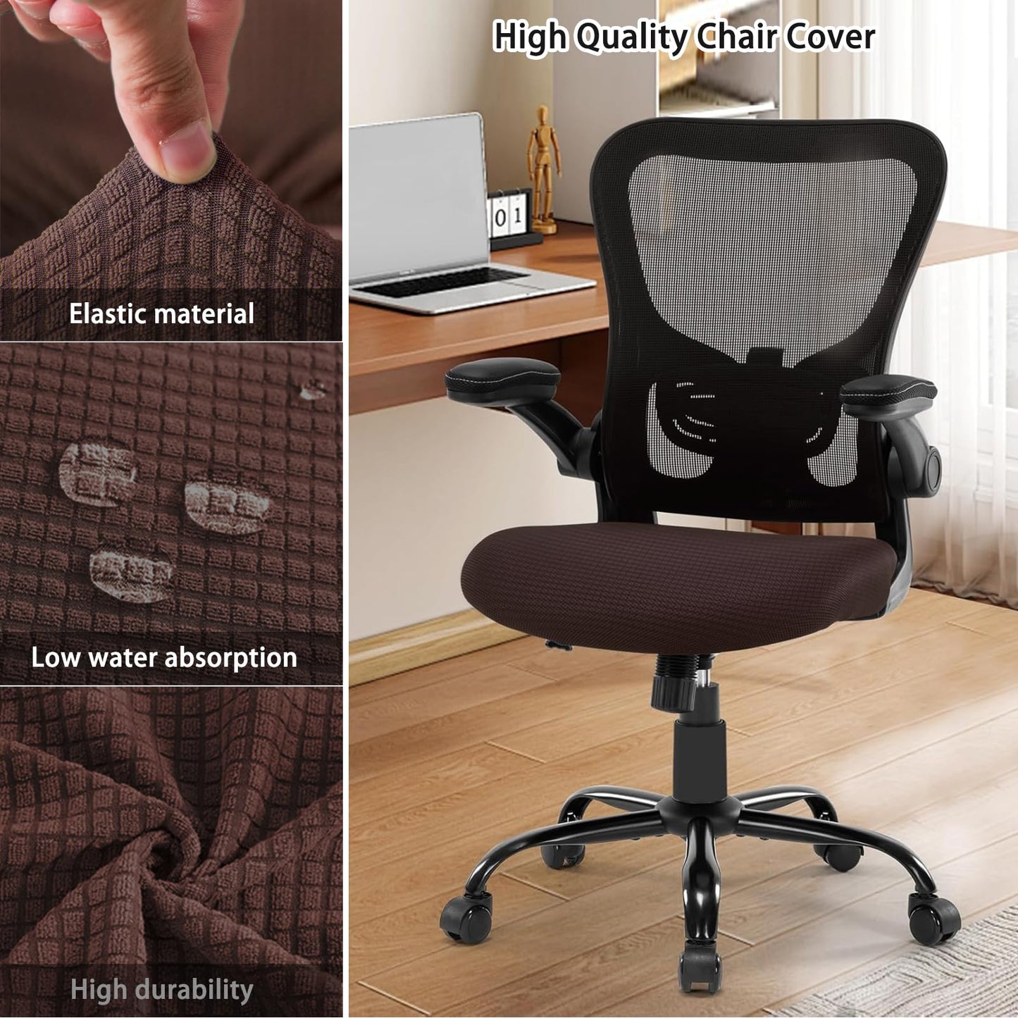 FYTXSZ Office Chair Seat Cover Stretch Elastic Universal Fit Washable Slipcover Seat Protector for Desk Swivel Computer Chairs