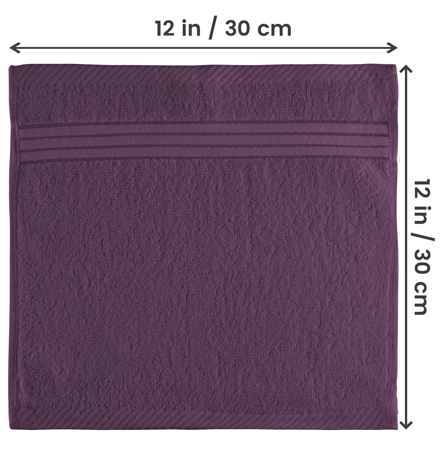 Utopia Towels 12 Pack Luxury Flannel Face Cloth Set, 30 x 30 CM, Plum
