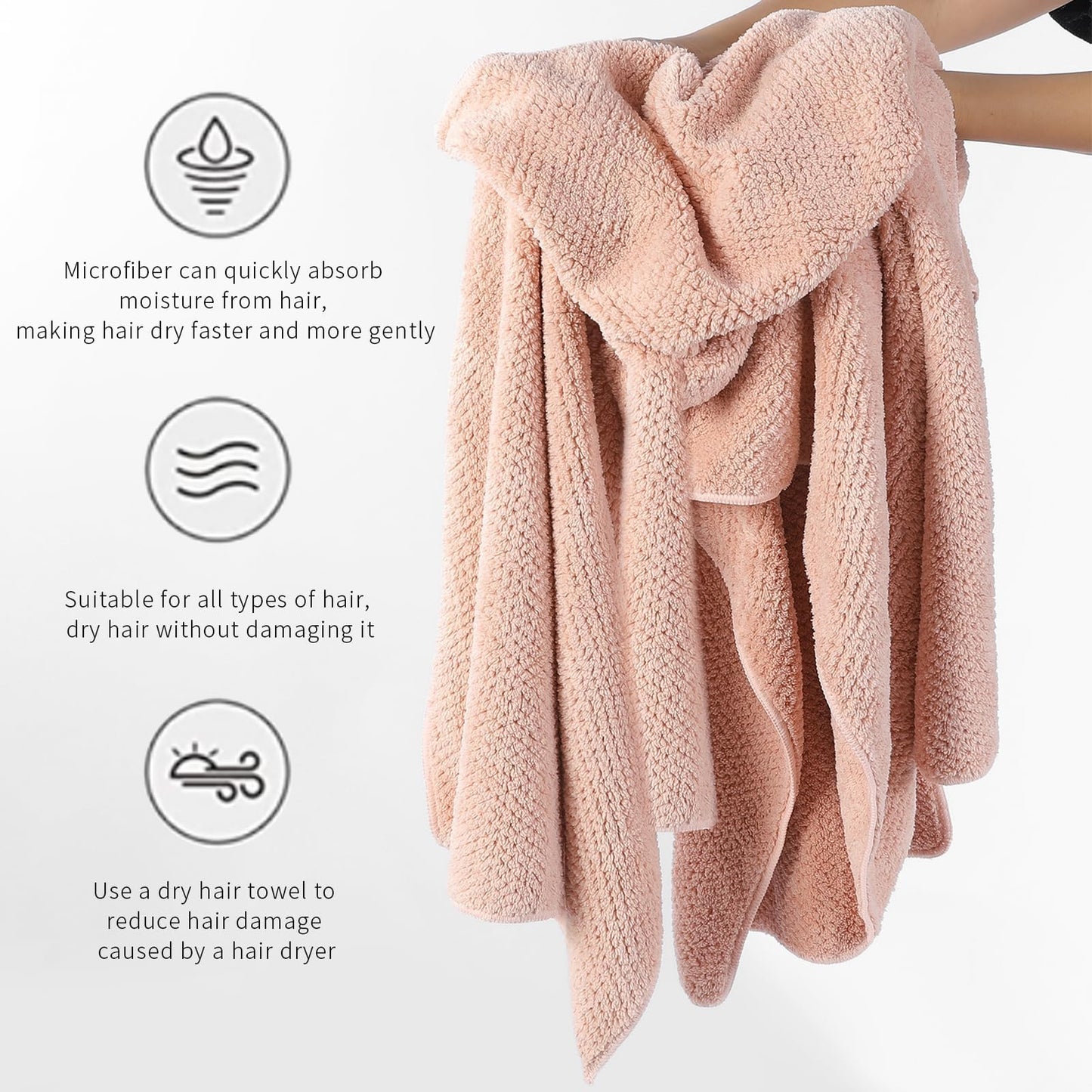 Laojbaba Microfiber Hair Towel Quick Dry Hair Drying Towel Blue 20x40 inches