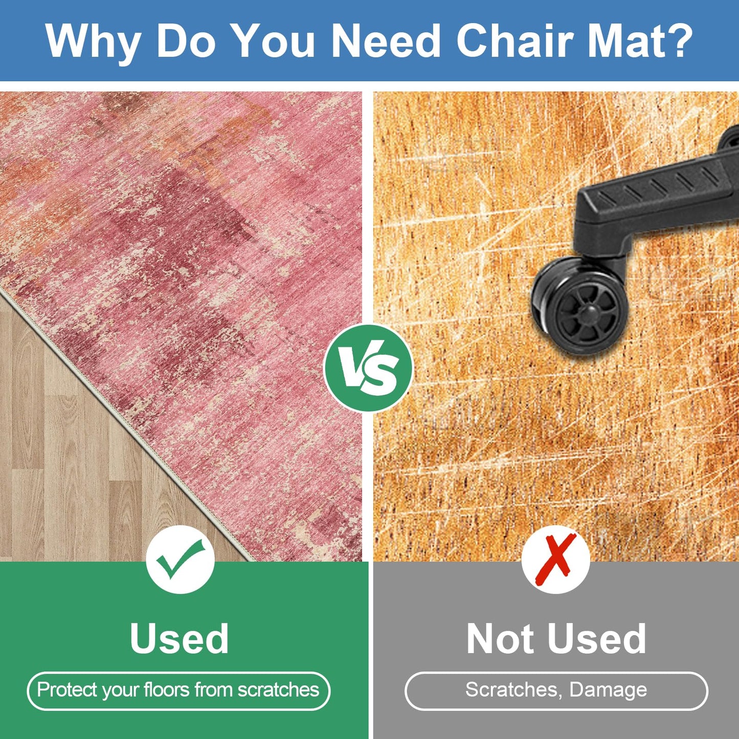 Capslpad Office Chair Mats for Hardwood Floor 90x120cm Non-Slip Modern Abstract Home Multi Purpose Chair Mat Low Pile Floor Protectors Computer Chair