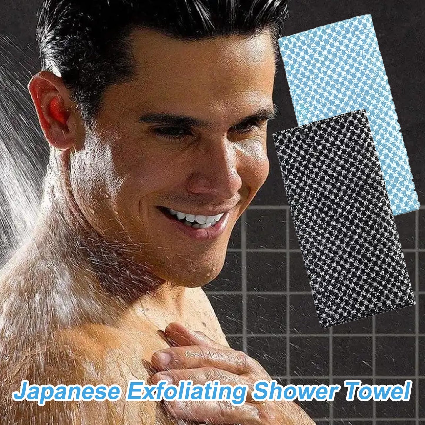 2Pcs Japanese Exfoliating Towel, Extra Long Exfoliating Shower Towel