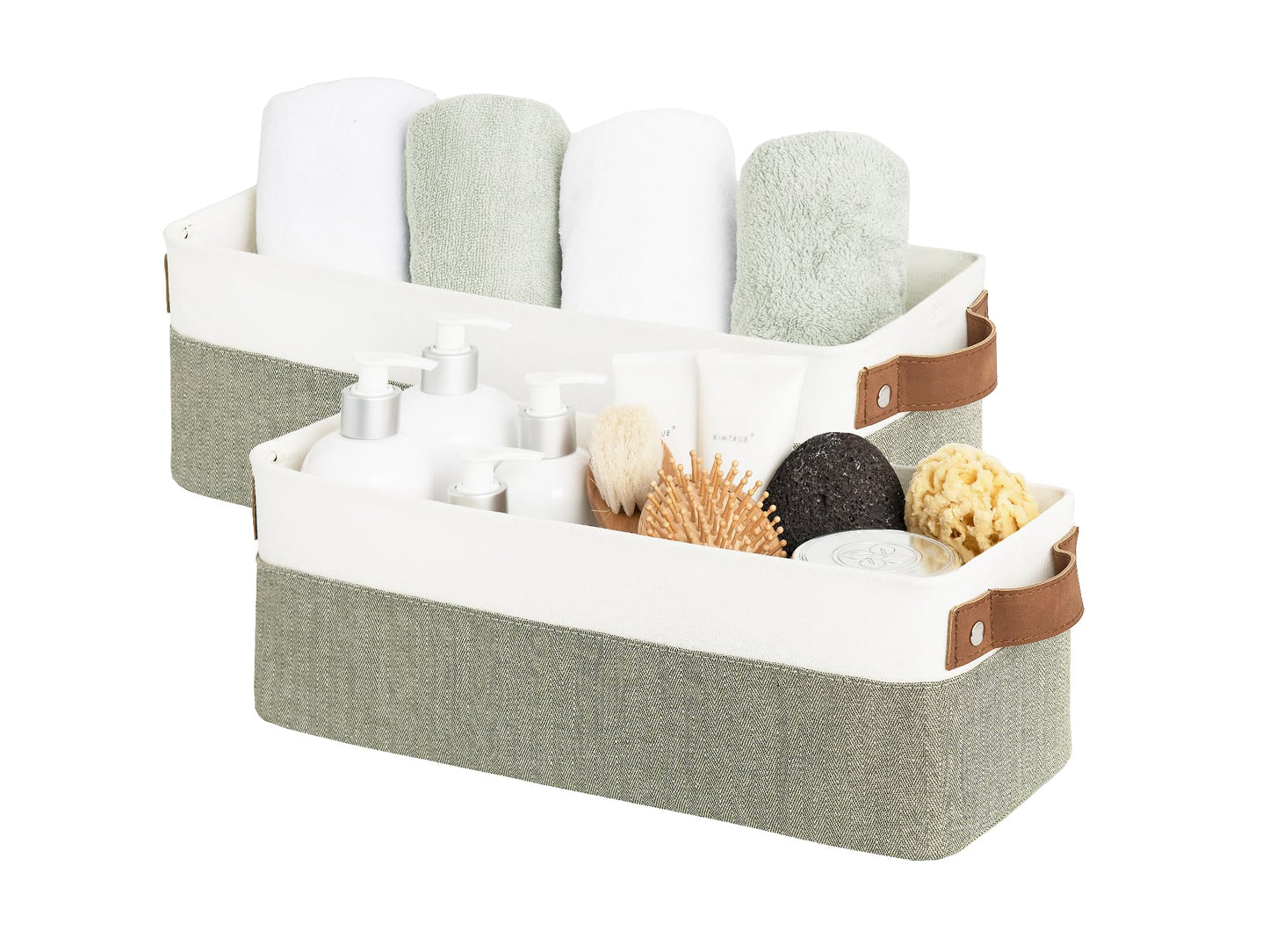 StorageWorks Small Storage Baskets, Bathroom Storage Box for Organising Toiletries, Wardrobe Storage Organiser, Narrow Basket with Handles