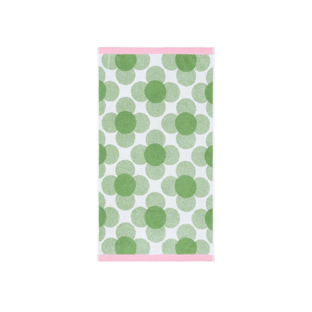 Orla Kiely Retro Bathroom Towels in Retro Flower, CloverSize: Hand Towel, 50x90cm