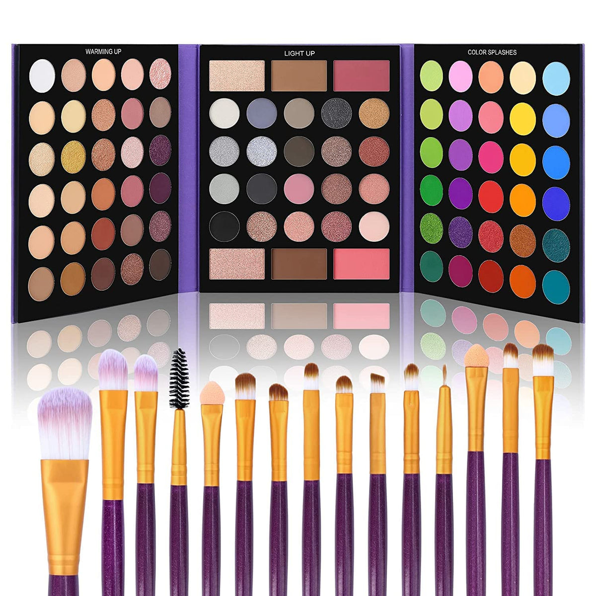 UCANBE 86 Colors Nude Eyeshadow Palette with 15pcs Makeup Brushes Set, Matte Glitter Long Lasting Highly Pigmented Waterproof Colorful Eye Shadow