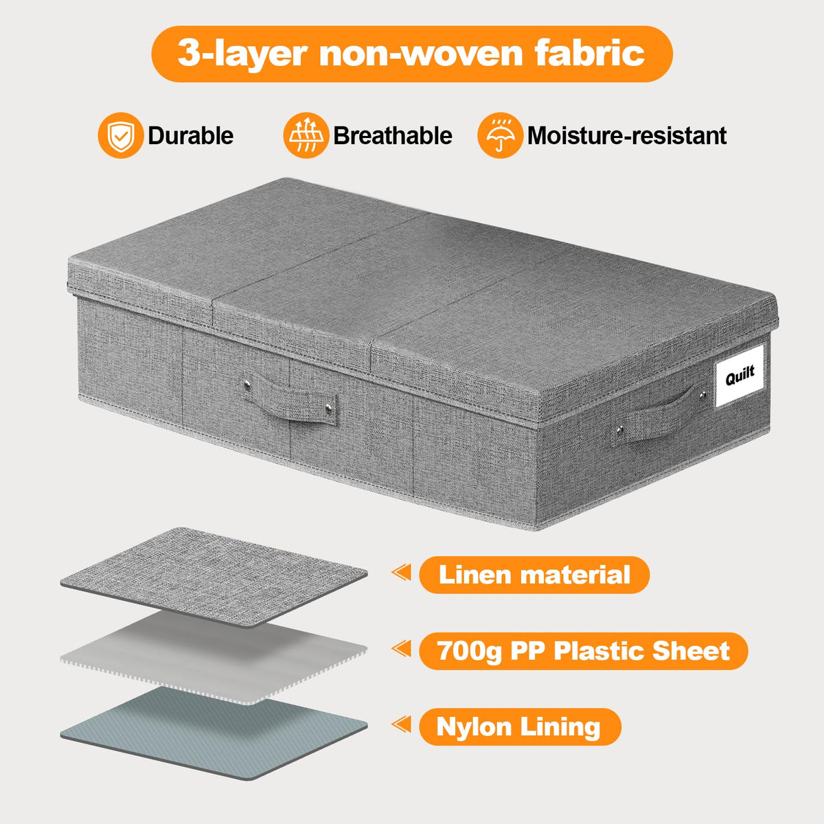 Mavivegue 2 Pack Underbed Storage Boxes with Lids