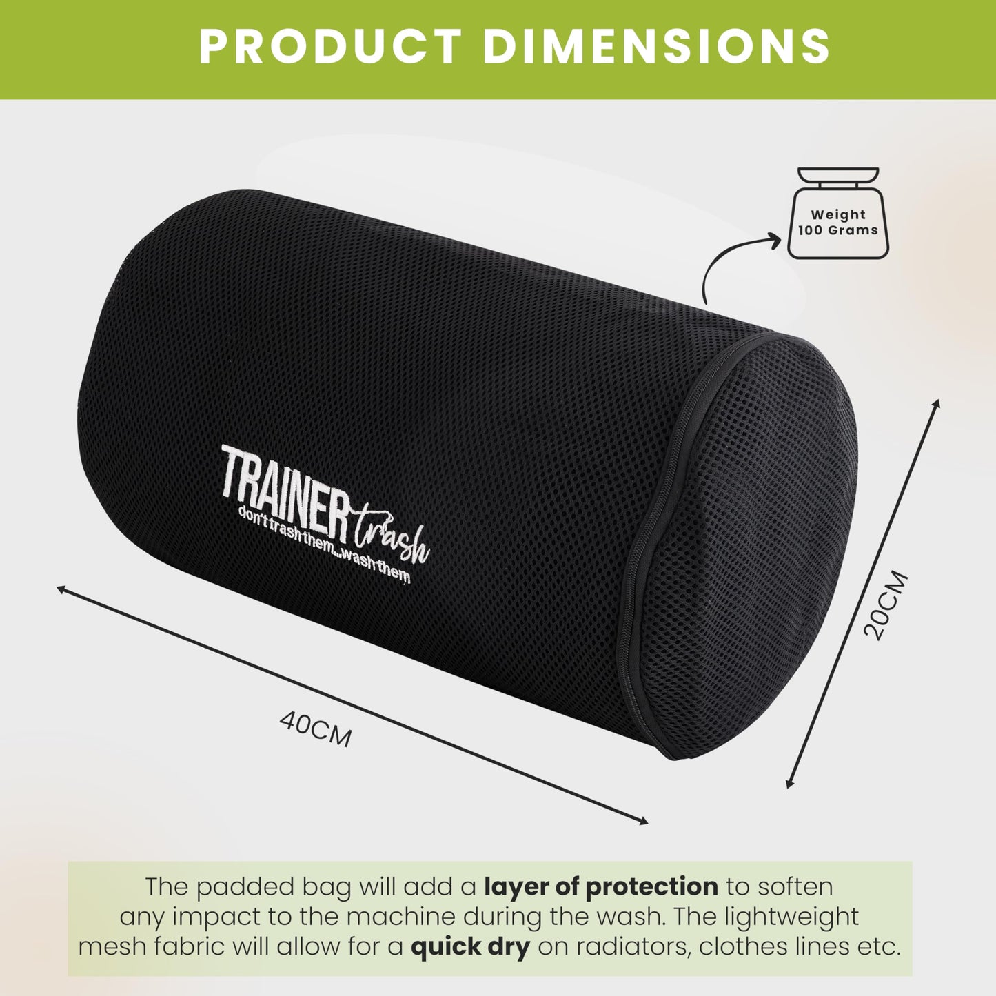 Trainer Trash Shoe Washing Machine Bag - Trainer Washing Machine Bag [UK company] - Delicates Laundry Shoe Bag for washing machine for Hassle-Free