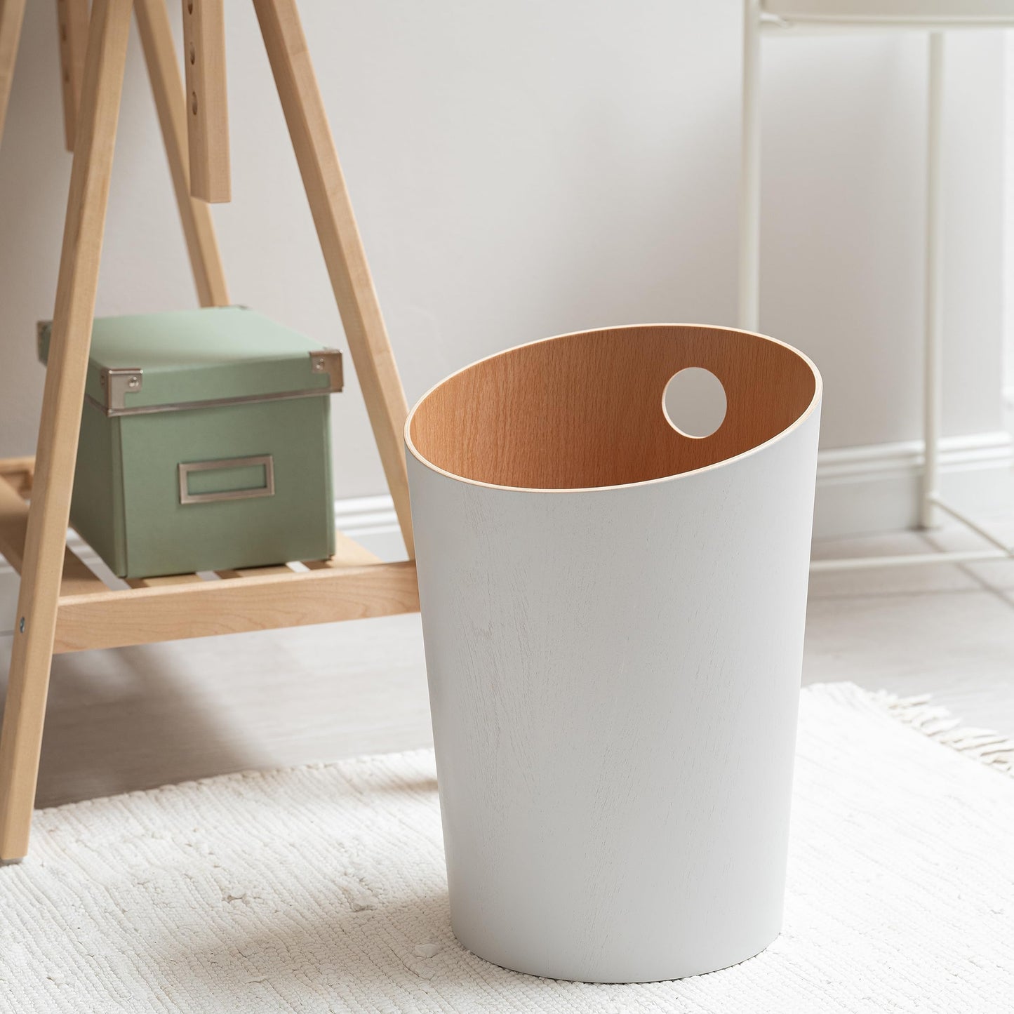 Kazai. Design Paper Bin 'Bennet' | Unique Waste Paper Basket for Office, Bedroom, Children's Room, and More | Office Bin Made of Real Wood Veneer |