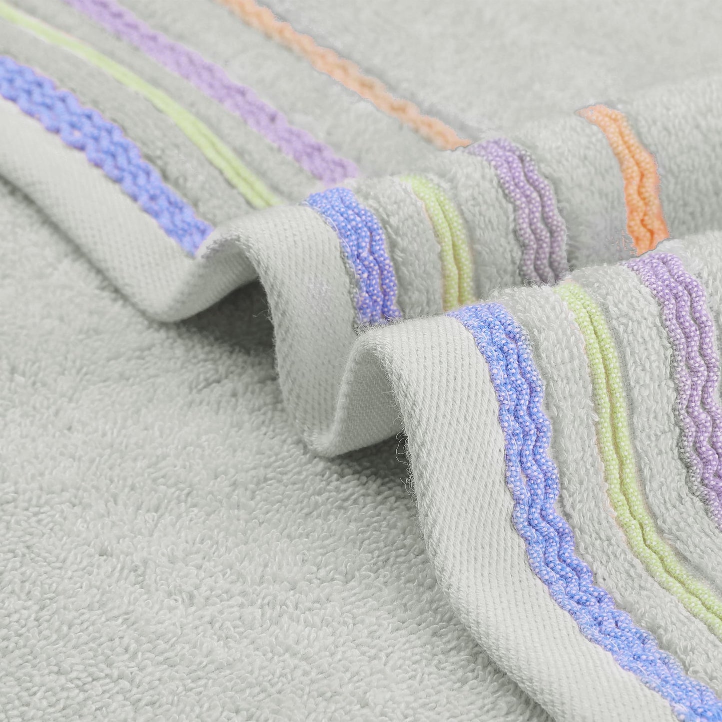 HMETOL Colorful Striped Pattern 2 Pack Hand Towels for Bathroom Travel