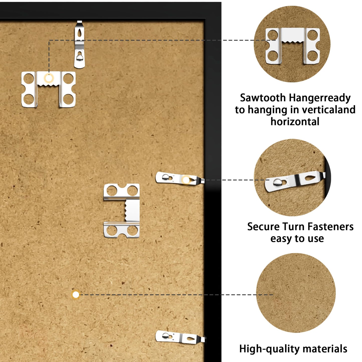 Tinkeps A1 Black Picture Frame - Engineered Wood and Plexiglass, A1 Frame with A2 Mount for A1/A2 Prints, Photos, and Posters, Wall Mountable -
