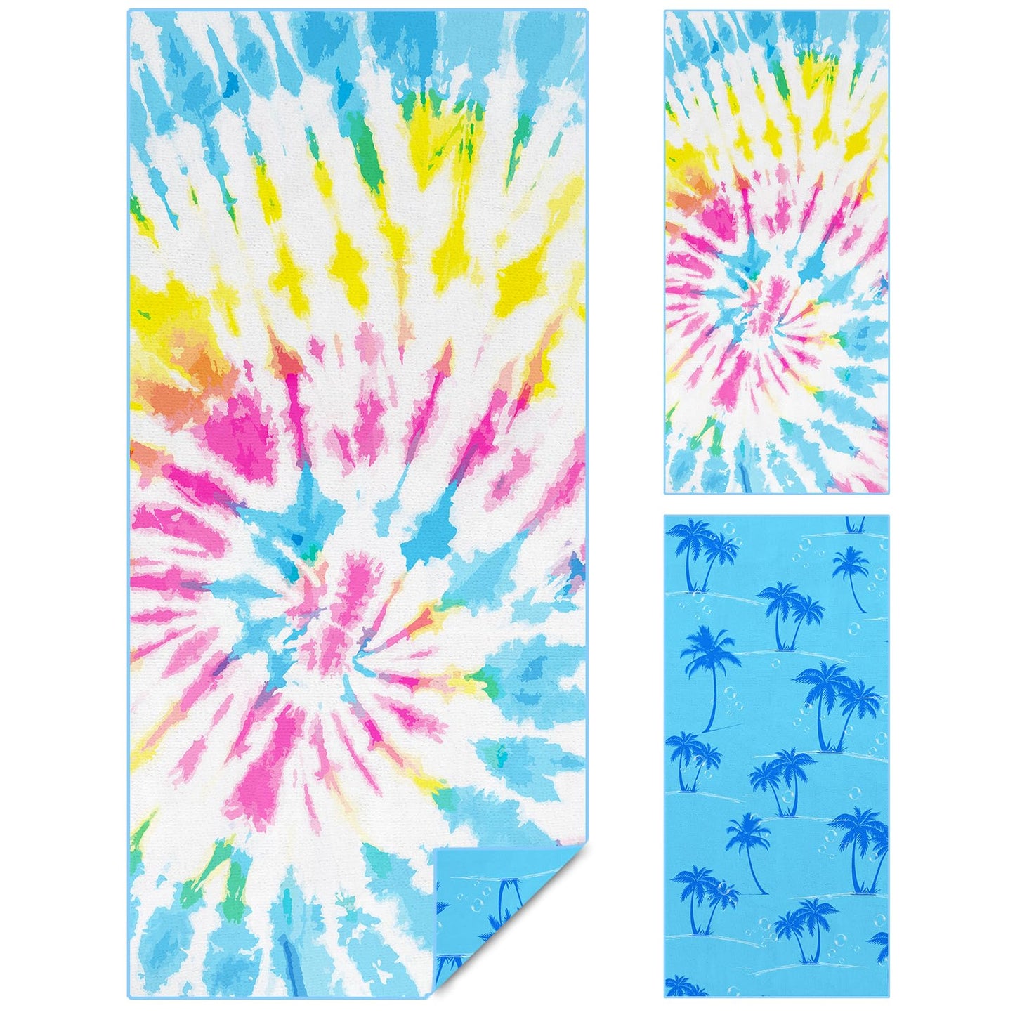 flintronic Microfiber Oversized Lightweight Beach Towel 180x80cm Extra Large Thin Sand Free Towels Travel Swim Pool Camping for Adults Women Men