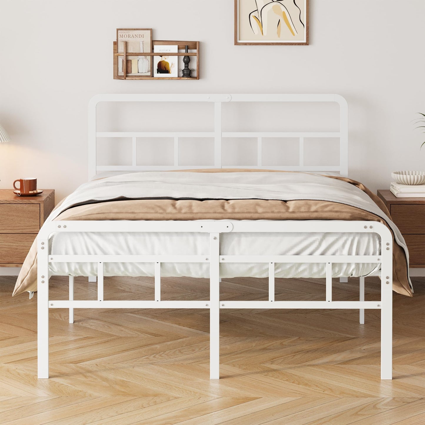 Yicensen Double Bed Frame with Headboard and Footboard