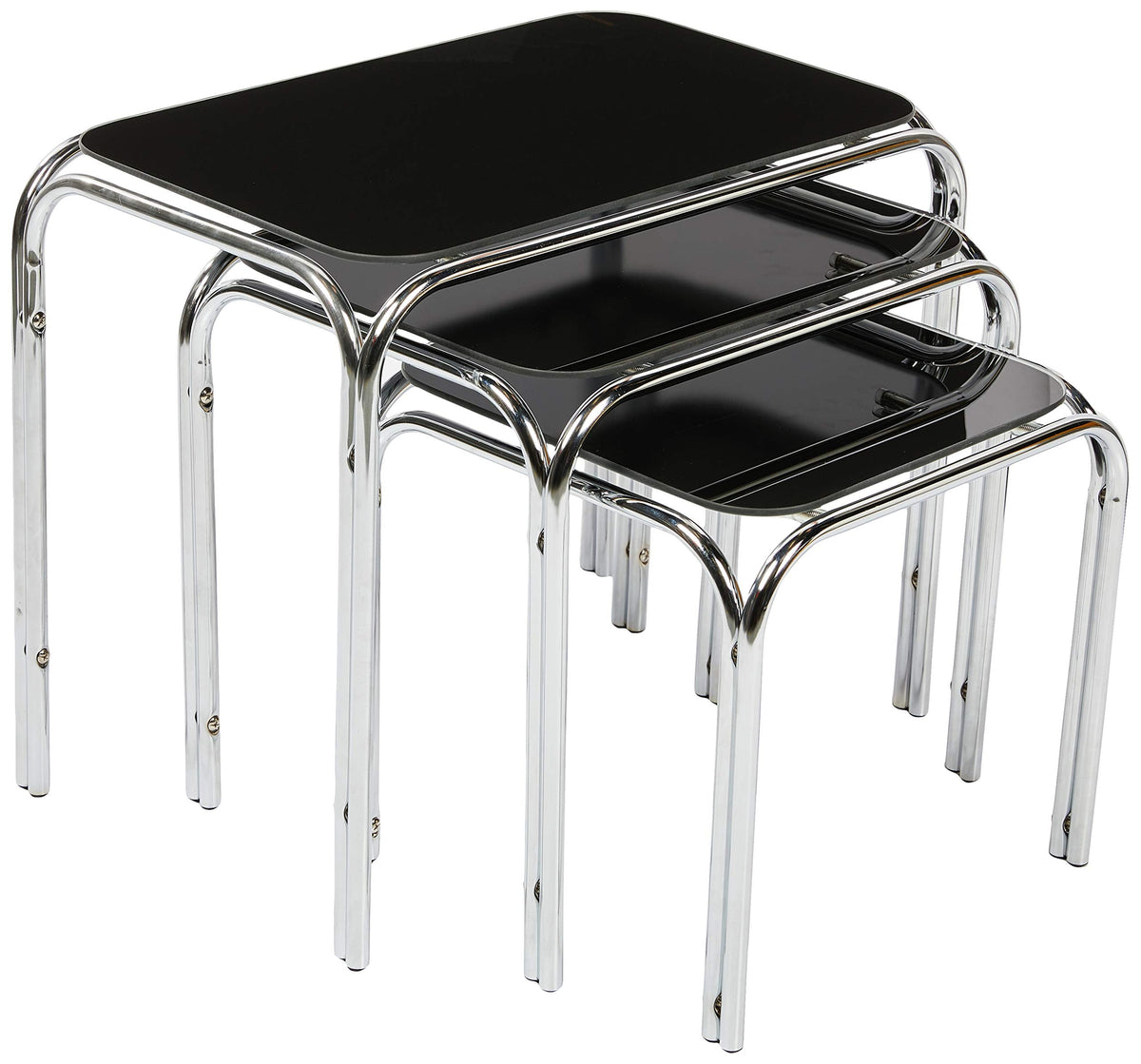 ASPECT Lisbon SETOF 3 Nesting Side END Tables, Black