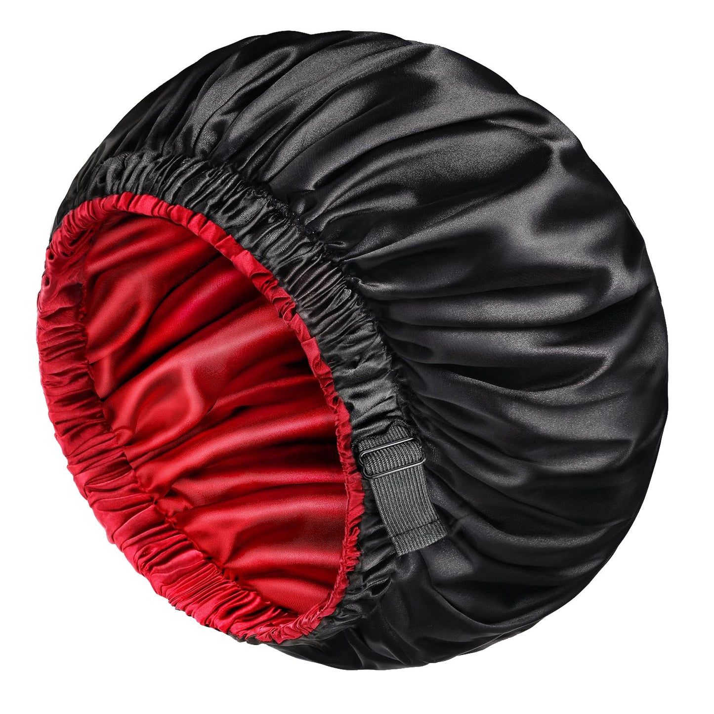 mikimini Satin Bonnet for Men and Women, Reversible Double Layer Sleeping Bonnet for Hair Braids with Anti-slip Adjustable Elastic Band Super Soft