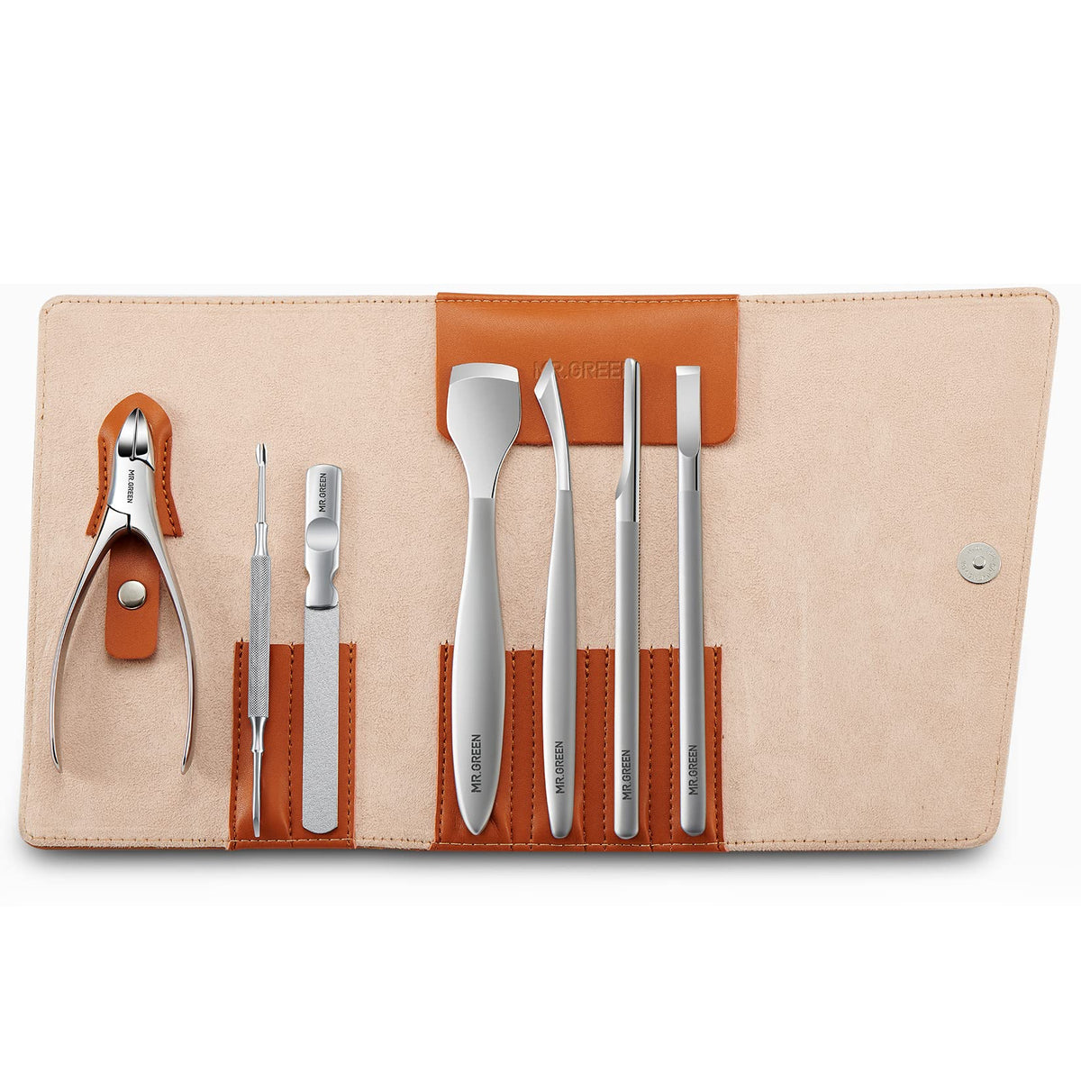 MR.GREEN Pedicure Knife Set Professional Ingrown Toenail Clippers Foot Care Tools Stainless Steel Nail Cuticle Nippers Remover Kits (7Pcs Set)
