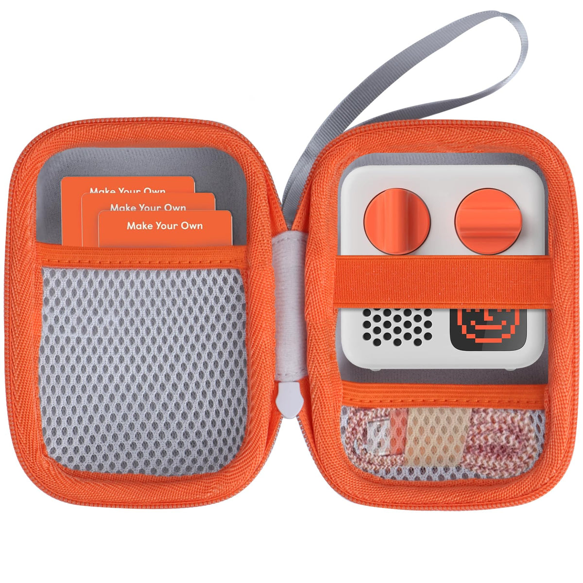 Lebakort Hard Case Compatible with Yoto mini Kids Audio Music Player Children Speaker Plays Audiobook Cards Radio (Off White + Orange Case)