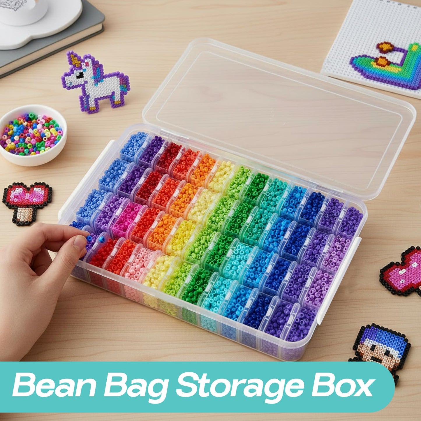 DYHNQE 60 PCS Diamond Art Storage Containers, Bead Storage Box Clear Craft Organiser Plastic Organiser Box for Beads Jewellery Making Diy Tools Small