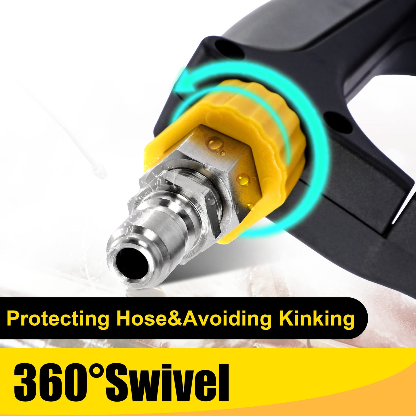 Tool Daily Foam Lance with Pressure Washer Gun 5000 PSI Quick Connector Swivel 3/4" Adjustable M22