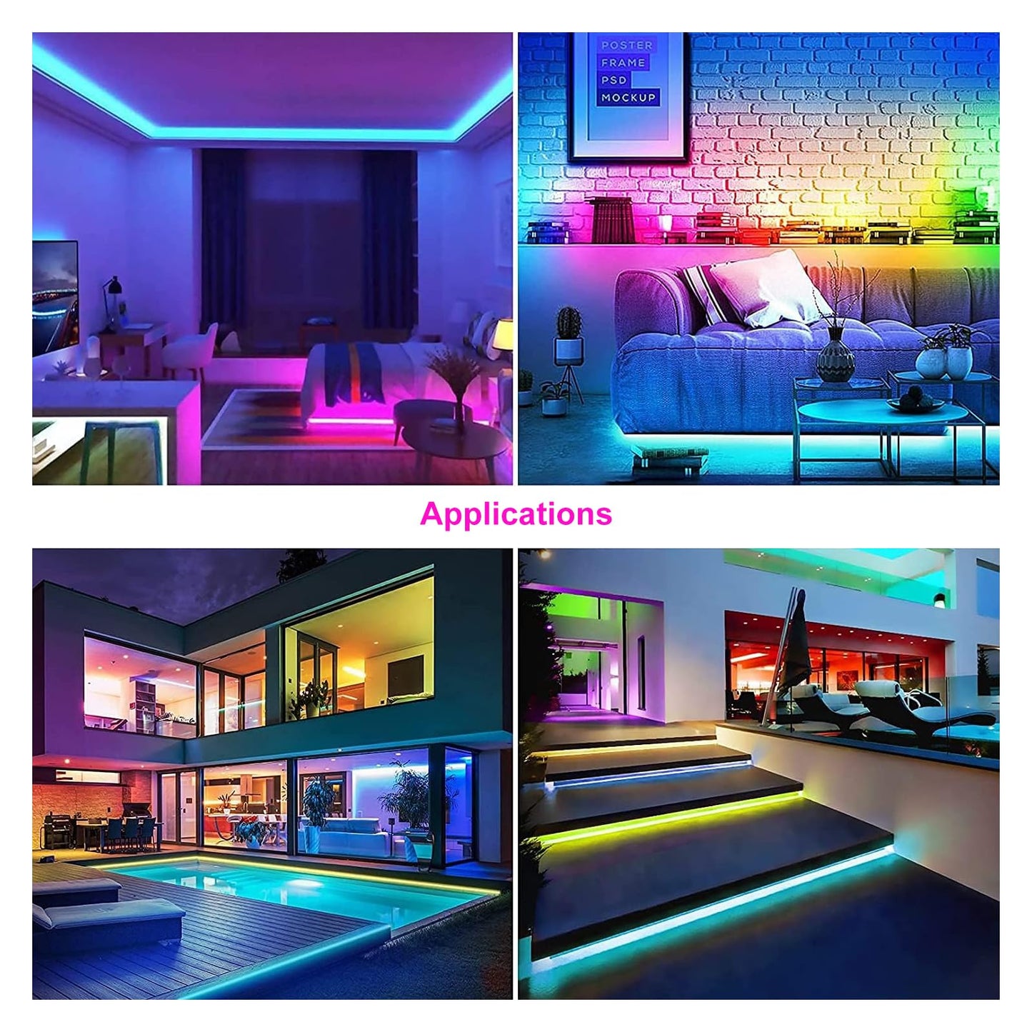 icever WS2812B LED Strip for PC 5m RGB 5050SMD, Addressable Independent Pixels, PCB Black Elastic, Spectacular Color for Addressable LED Strip - DC5V
