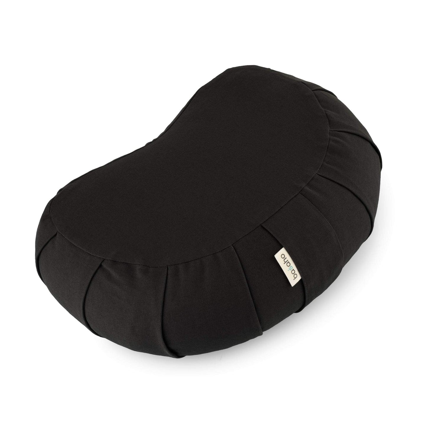 basaho CRESCENT Zafu Meditation Cushion | Organic Cotton | Buckwheat Hulls | Removable Washable Cover (Zen Black)