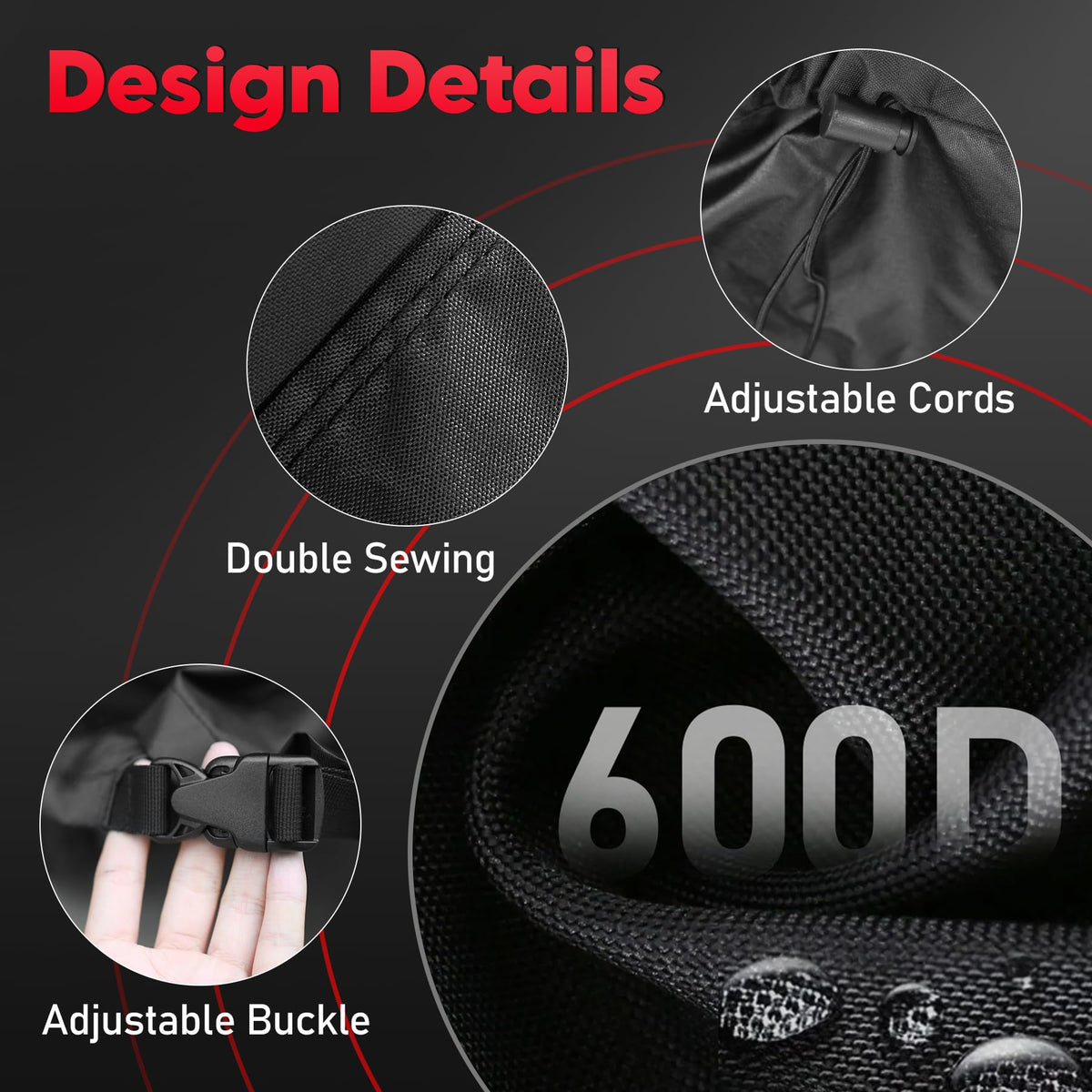 Zettum 2 Pack Garden Chair Covers Waterproof Stacking Chair Cover 600D PU Coating Outdoor Chair Covers Anti-UV Heavy Duty Covers for Lawn Chairs,