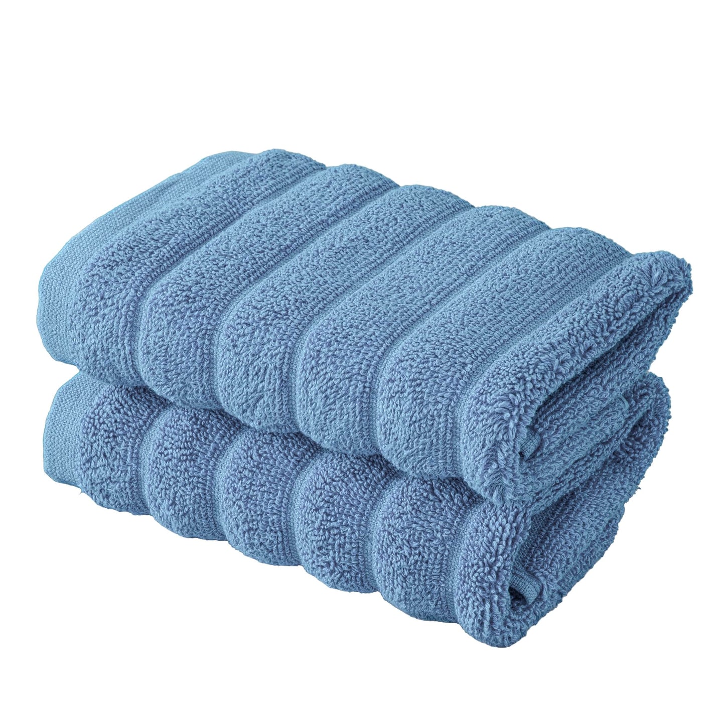 BERIBO Cloud Turkish Towel Set 100% Cotton 620gsm (Powder Blue, 2 Face Flannels)