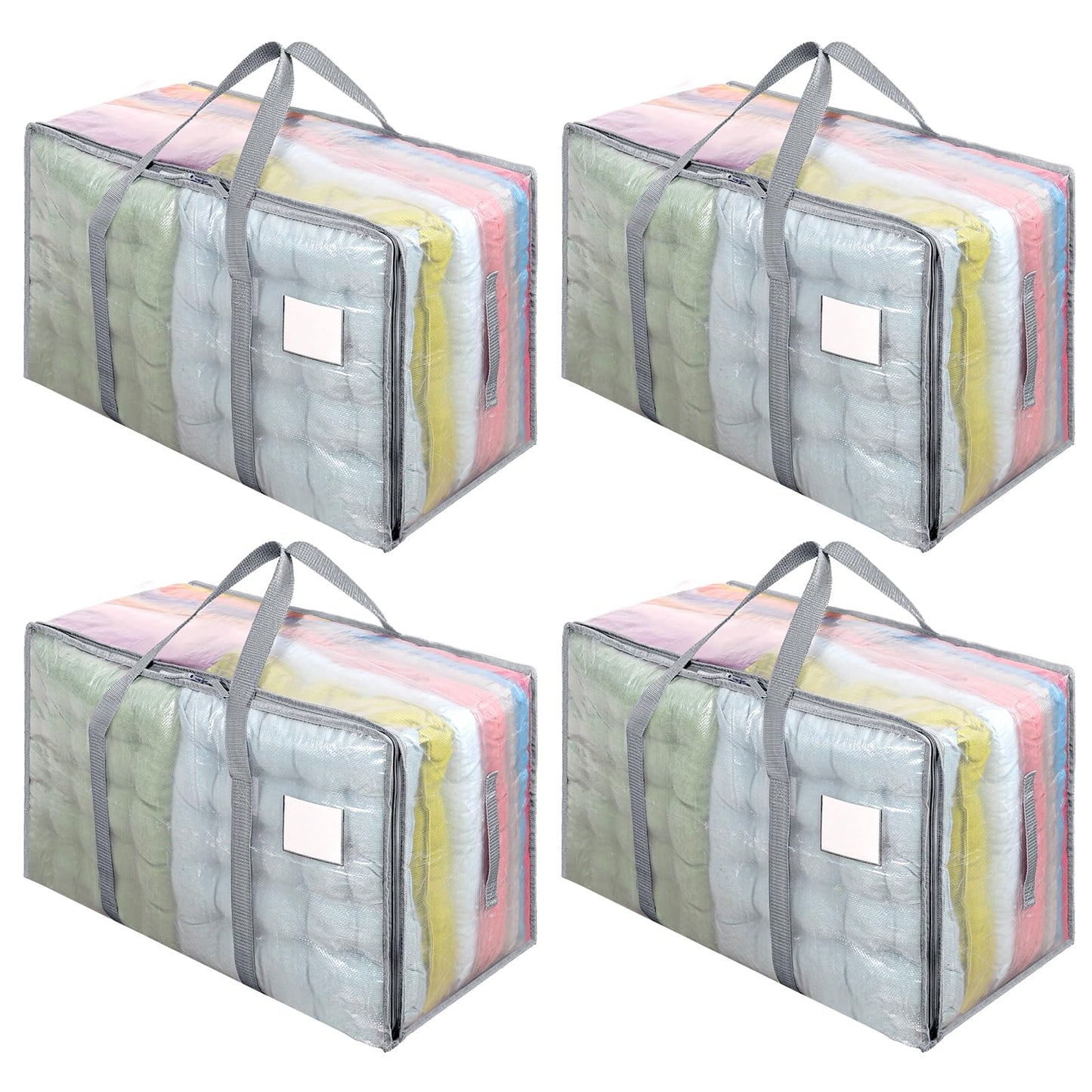 Dntorx 4 Pack 105L Moving Bags Clothes Storage Bags Drom Packing Box, Grey