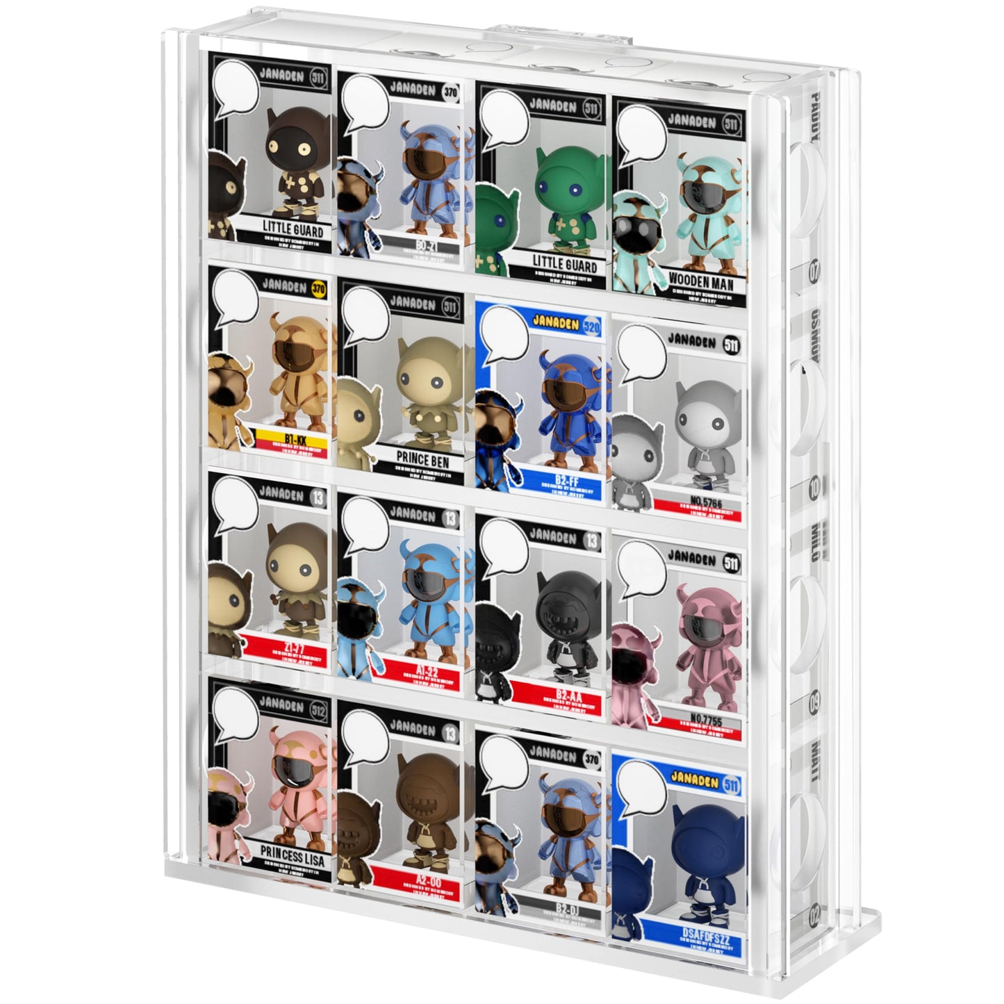 Janaden Acrylic Bittys Display Case, Clear Bitties Figure Collection Display Stand, 4 Tiered Mini Figurines Shelf for Bittys Collectibles