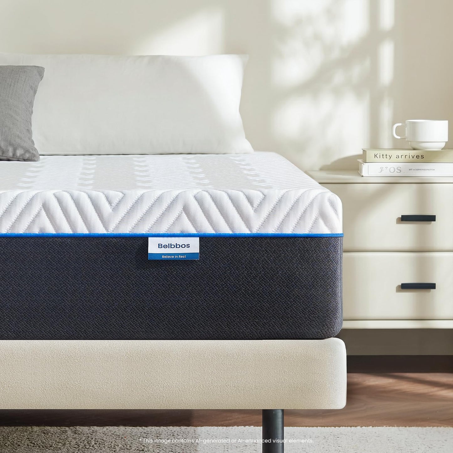 Belbbos Single Mattress Memory Foam 90x190x18cm—Medium Firm Orthopedic