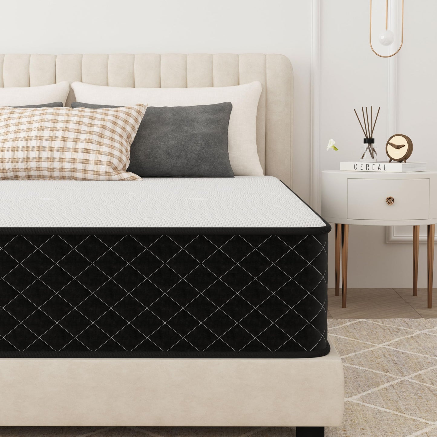 PurrJoys Orthopedic Mattress Double for Back & Lumbar Pain Relief, 10 Inch 7-zone Hybrid Double Mattress Firm with Pocket Sprung & Gel Memory Foam