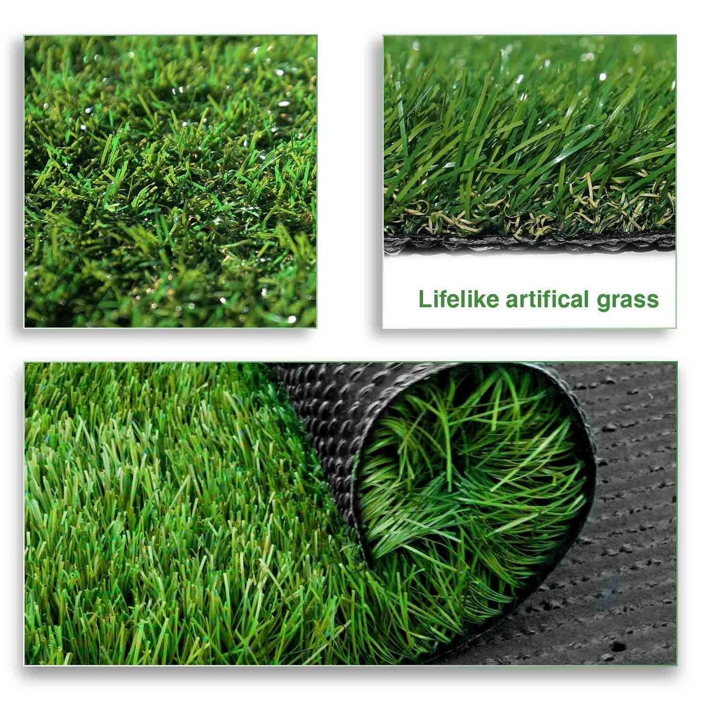 LITA Premium Synthetic Artificial Grass Turf 10mm Pile Height, High Density Fake Faux Grass Turf, Natural and Realistic Looking Garden Pet Dog
