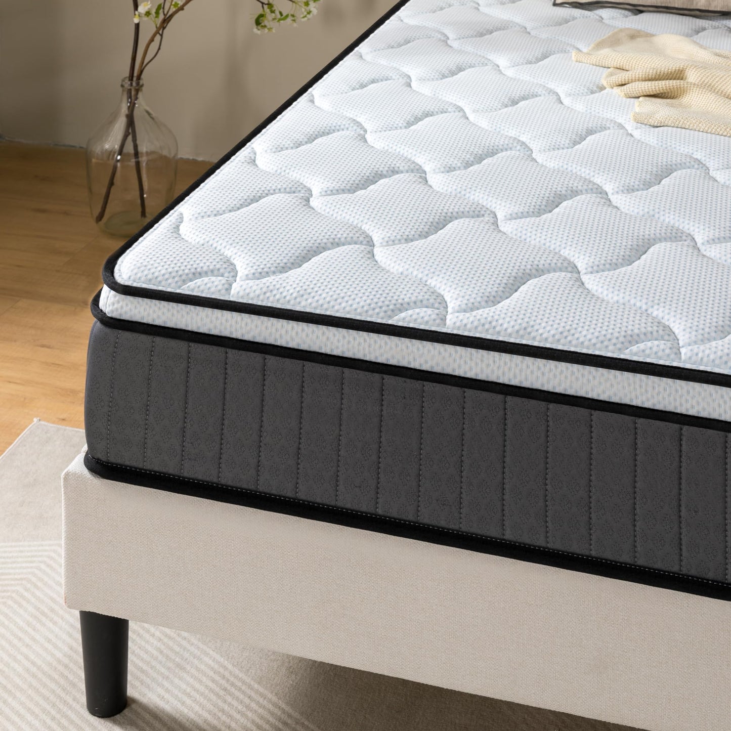 Zinus Memory Foam Pocket Sprung Mattress, White, 90 x 190 cm