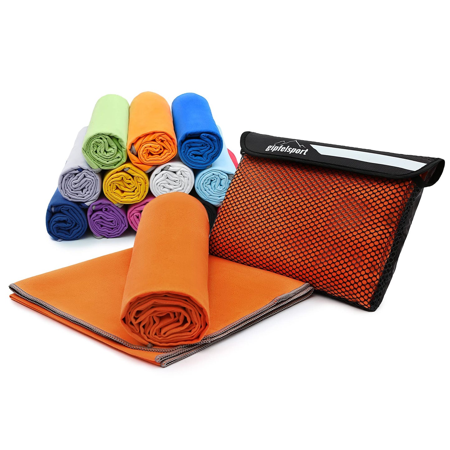 gipfelsport Microfibre Towel | 13 - Orange | 2 1x S(80x40cm) & 1x XL(180x80cm)