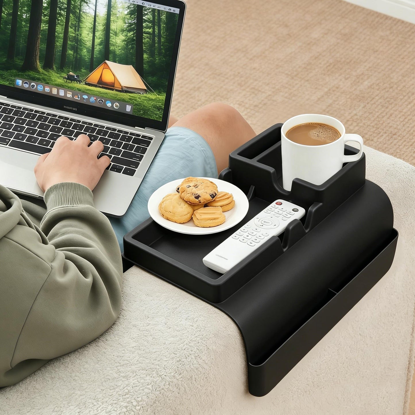 Silicone Sofa Arm Tray, Couch Cup Holder Tray, Sofa Armrest Organizer