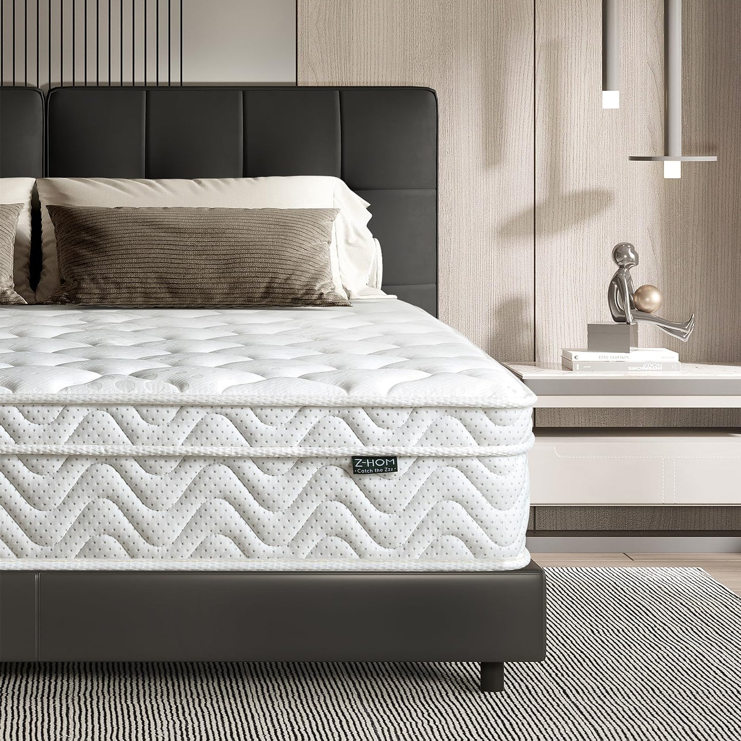 Z-hom Single Mattress, 10 Inch Hybrid Mattress, 7-Zone Orthopaedic, Memory Foam & Individually Pocket Springs