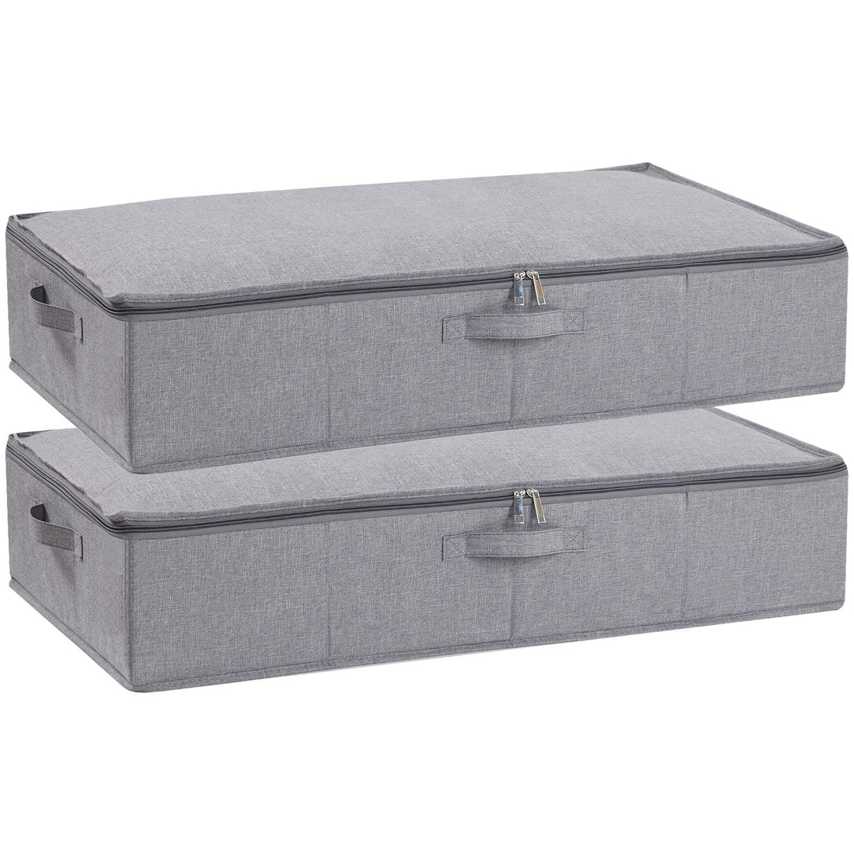 YheenLf 2-Pack Under Bed Clothes Storage Bgas with Lid, Foldable Wardrobe Organiser with Reinforced Handles for Blanket, Sheets, Clothing, Shoes,