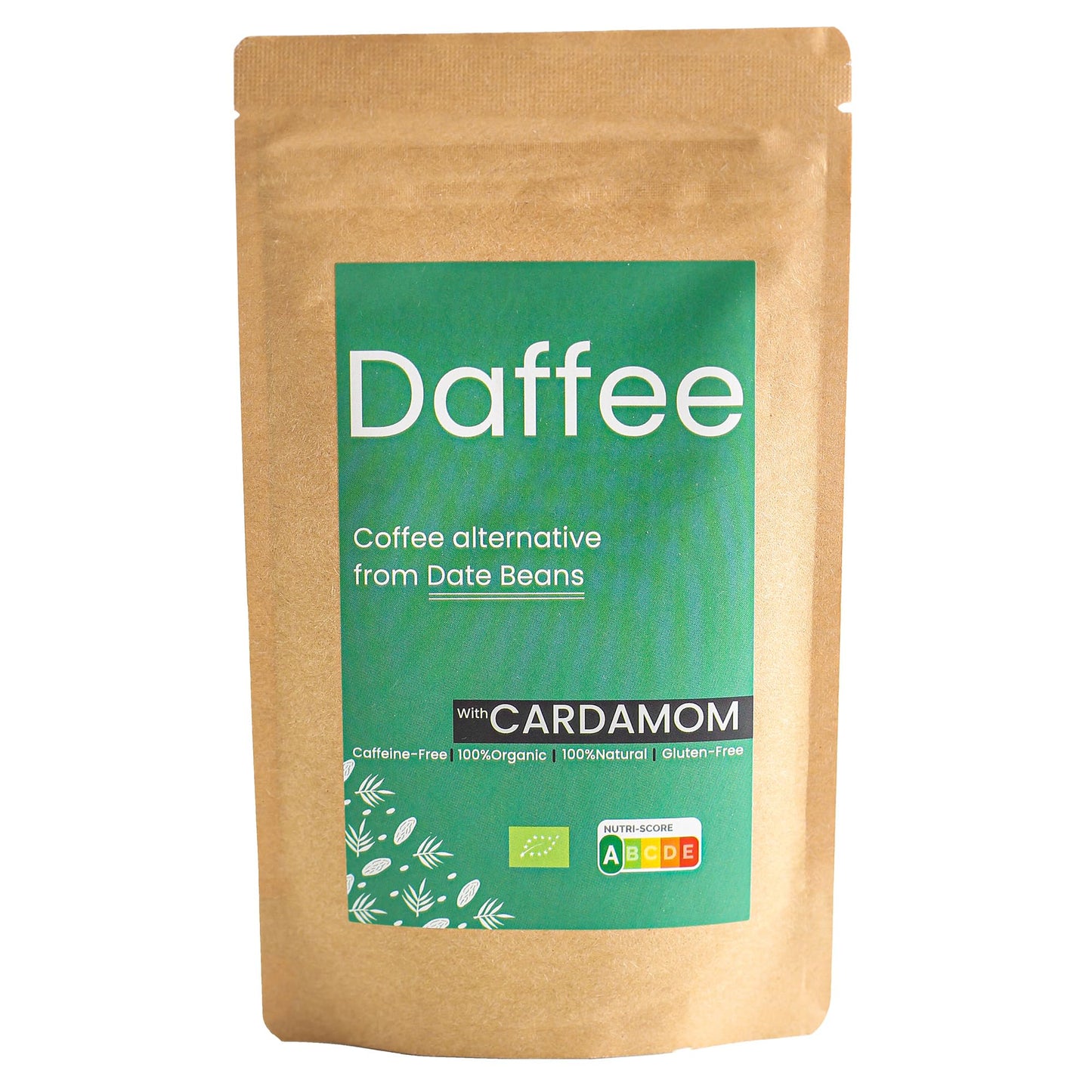 Daffee - Organic Date Coffee Alternative with Natural Cardamom | Caffeine-Free Coffee Replacement - Nutri Score A (250g)