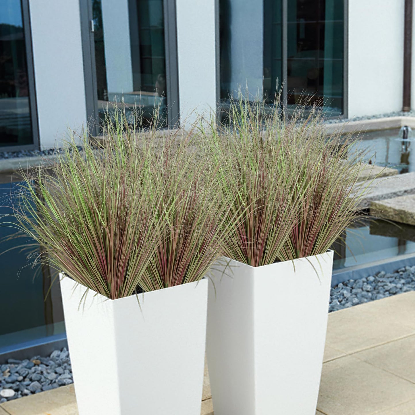 Betylifoy Outdoor Artificial Plants 28PCS Faux Plants Shrubs Fake Plant Artificial Wheat Grass Plant Artificial Greenery Stems for Indoor Outdoor
